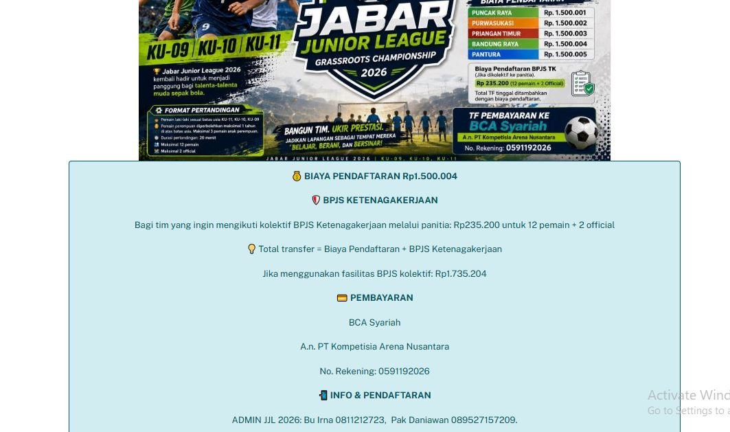 Pendaftaran JJL 2026 Dibuka, Ingat! Satu Email dan Nomor WA Hanya untuk Satu Tim